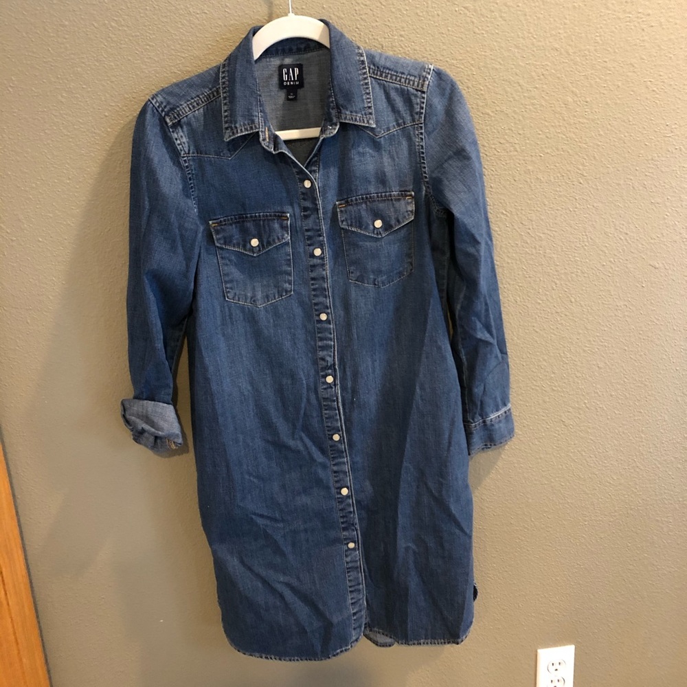 GAP button down denim dress